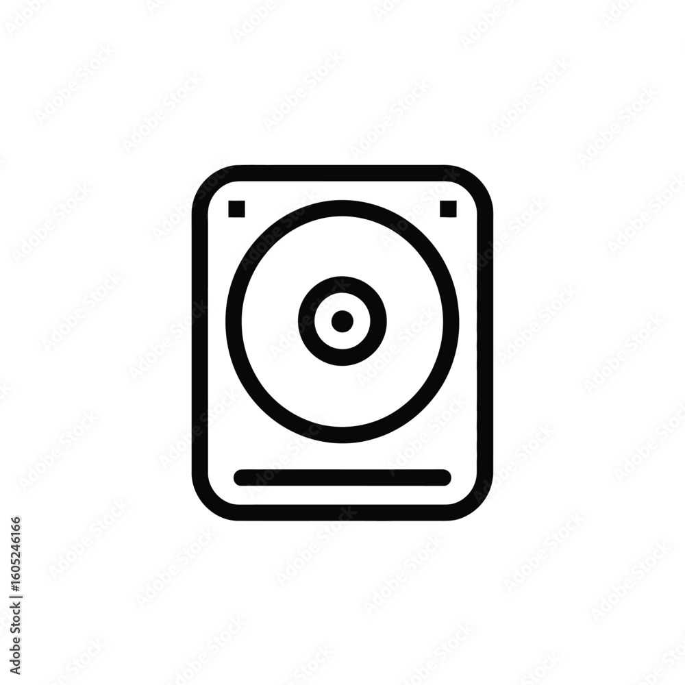Poster simplified hard disk drive icon depicting data storage and computer components