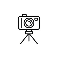 Camera on Tripod Icon a Symbol of Photography Technology and Photographic Equipment for Capturing Moments