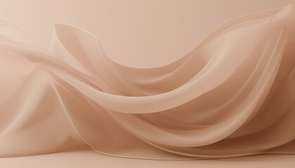 Fototapeta premium abstract 3d rendering background beige fabric texture soft and gentle flowing veil for beauty or luxury themed projects