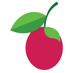 Serviceberry Plum colorful vector on a white background