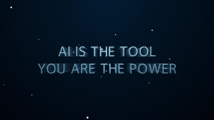 Set of 7 abstract glitch text animations with AI-themed slogans in blue tech colors, noise and 3D ray effect. perfect for tech, innovation, AI, and digital transformation content and themes - Powered by Adobe