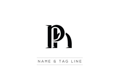 PH logo design. A sophisticated, minimalistic logo design featuring golden stylized typography,  perfect for branding concepts emphasizing luxury, professionalism, and contemporary aesthetics.