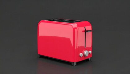 Red toaster on dark background