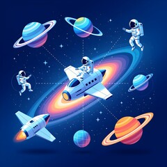 Naklejka premium space shuttle launch