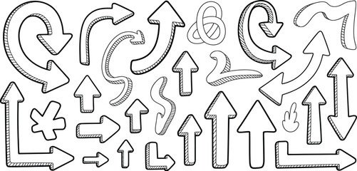 Hand Drawn Arrows Collection, Directional Signs, and Symbols for Navigation
