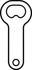 Bottle Opener Icon – Minimal Line Vector of Beer Cap Opener
