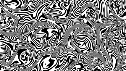 Abstract black and white swirling zebra stripe pattern