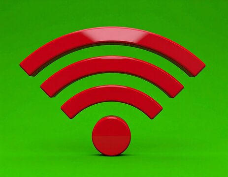 Red wifi symbol on green