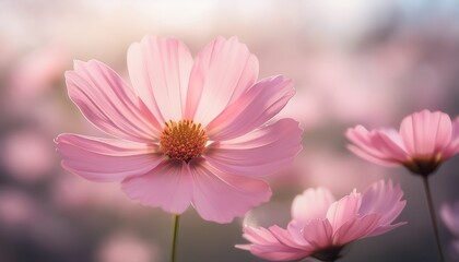 surreal pink cosmos flower dreamy blurred background fantasy floral photography abstract botanical art