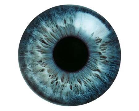 blue eye iris png sticker iridology image isolated on white background, png, ai generated.