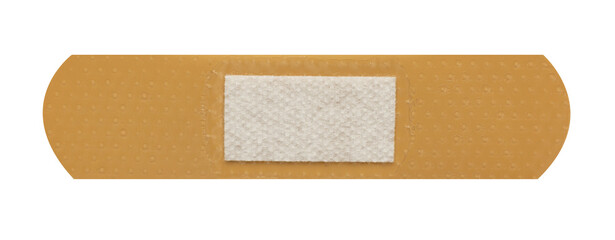 Adhesive bandage plaster isolated on white background.