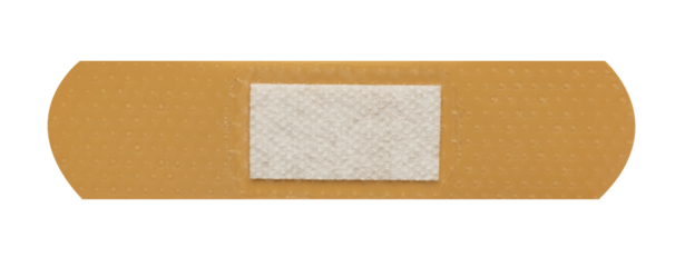 Adhesive bandage plaster isolated on white background.