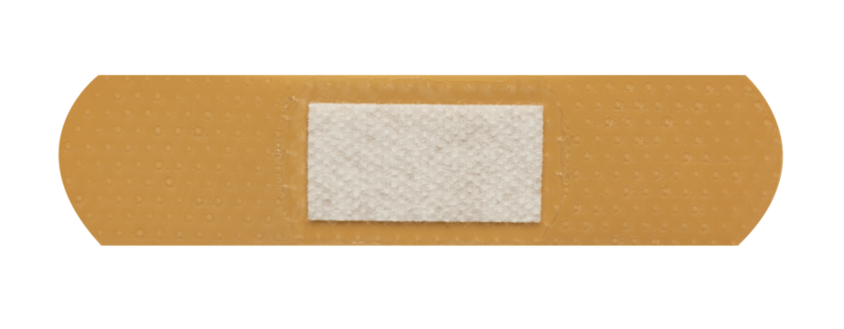Adhesive bandage plaster isolated on white background.