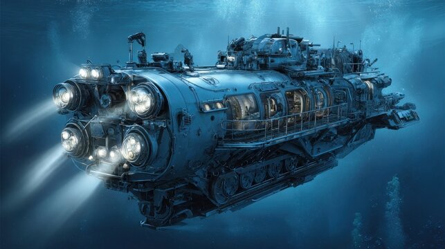 Submerged steampunk vessel (1) - Powered by Adobe