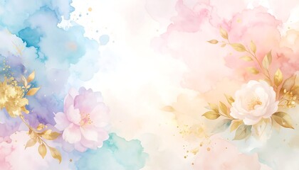 Pastel floral watercolor backdrop