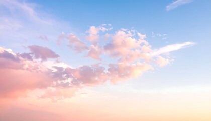 Pastel sunset sky with clouds