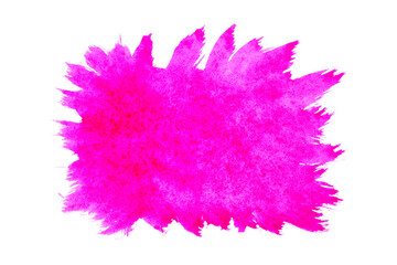 Hand painting. Purple watercolor background. Purple brush strokes isolated on white background. Colorful watercolor brush strokes.