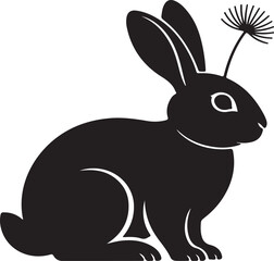 Vector illustration of a cute bunny rabbit cartoon with pink ears and happy expression