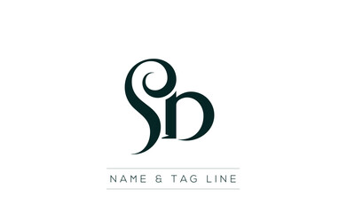 Fototapeta premium SB logo design. A sophisticated, minimalistic logo design featuring golden stylized typography, perfect for branding concepts emphasizing luxury, professionalism, and contemporary aesthetics.