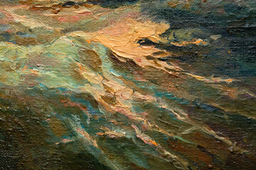 Canvas picture fragment. Abstract oil painted art background. Abstract colorful brush strokes as a background