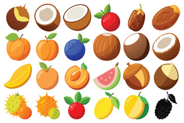 Assortment of fresh tropical and exotic fruits