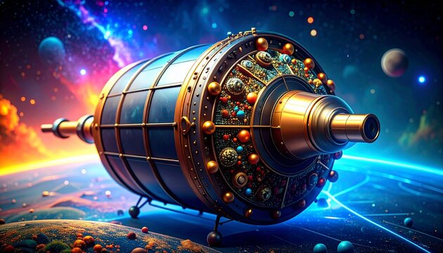 illustration of a space satellite with a futuristic design 17