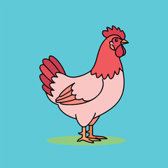 illustration of a chicken or hen. The illustration is a silhouette or outline drawing, with the key features of the bird clearly visible