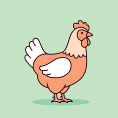 illustration of a chicken or hen. The illustration is a silhouette or outline drawing, with the key features of the bird clearly visible