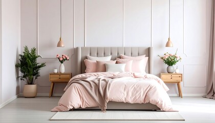 Pink bedroom interior