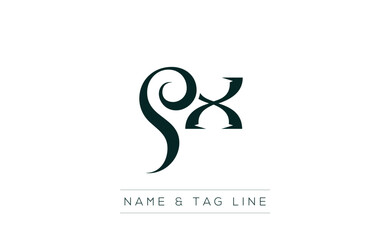 SX logo design. A sophisticated, minimalistic logo design featuring golden stylized typography,  perfect for branding concepts emphasizing luxury, professionalism, and contemporary aesthetics.