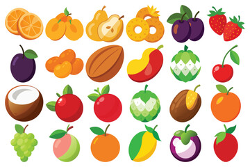 Fototapeta premium Vibrant assortment of fresh fruits and vegetables in a colorful illustration