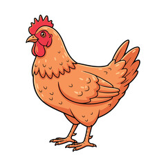 illustration of a chicken or hen. The illustration is a silhouette or outline drawing, with the key features of the bird clearly visible