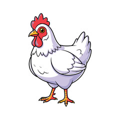 illustration of a chicken or hen. The illustration is a silhouette or outline drawing, with the key features of the bird clearly visible