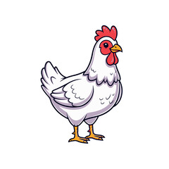 illustration of a chicken or hen. The illustration is a silhouette or outline drawing, with the key features of the bird clearly visible
