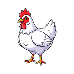 illustration of a chicken or hen. The illustration is a silhouette or outline drawing, with the key features of the bird clearly visible
