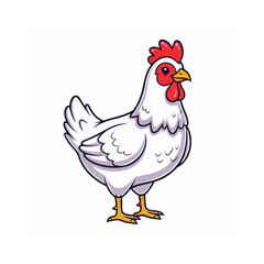 illustration of a chicken or hen. The illustration is a silhouette or outline drawing, with the key features of the bird clearly visible