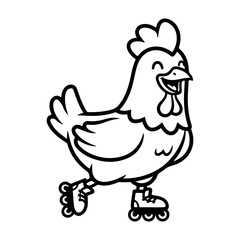illustration of a chicken or hen. The illustration is a silhouette or outline drawing, with the key features of the bird clearly visible