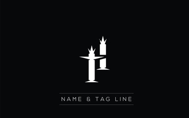 TI logo design. A sophisticated, minimalistic logo design featuring golden stylized typography,  perfect for branding concepts emphasizing luxury, professionalism, and contemporary aesthetics.