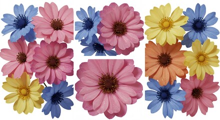 Obraz premium Colorful pastel daisies design