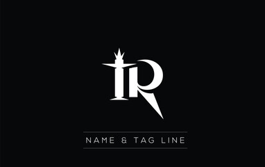 Obraz premium TR logo design. A sophisticated, minimalistic logo design featuring golden stylized typography, perfect for branding concepts emphasizing luxury, professionalism, and contemporary aesthetics.
