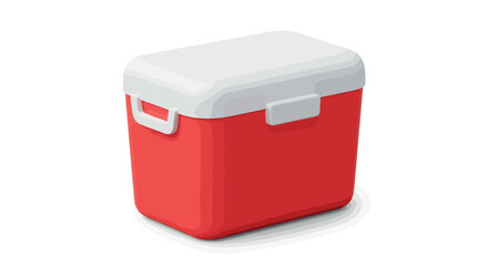 Red isometric cooler box on white background