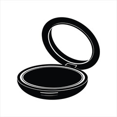 Cosmetic Compact Line Icon Illustration