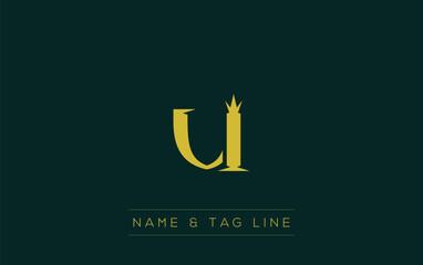 UI logo design. A sophisticated, minimalistic logo design featuring golden stylized typography,  perfect for branding concepts emphasizing luxury, professionalism, and contemporary aesthetics.
