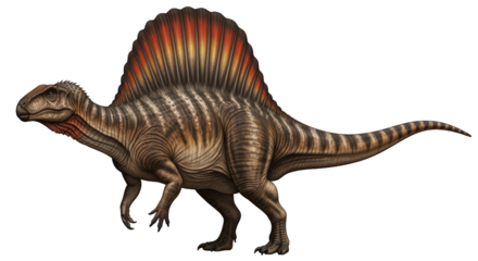 Ouranosaurus nigeriensis PNG with transparent background and dorsal sail, an herbivorous hadrosauriform dinosaur