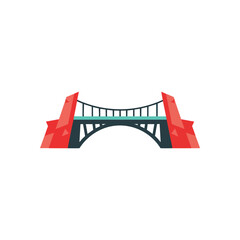 Modern Bridge Architectural Structure. A vibrant illustration of an urban crossing, symbolizing pathways, progress, and overcoming challenges. Ideal for infrastructure or travel themes.