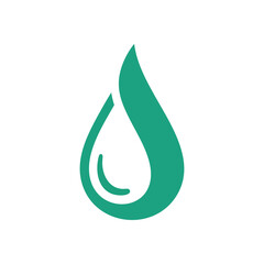 Stylized Teal Water Drop Symbol. A sleek aqua fluid shape, representing purity, hydration, and natural essence. Ideal for wellness or environmental themes.
