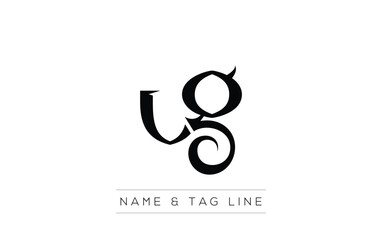 Fototapeta premium VG logo design. A sophisticated, minimalistic logo design featuring golden stylized typography, perfect for branding concepts emphasizing luxury, professionalism, and contemporary aesthetics.