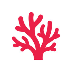 Obraz premium Stylized Red Coral Illustration. This striking crimson marine growth symbolizes ocean vitality and aquatic preservation. A beautiful representation of undersea biodiversity.