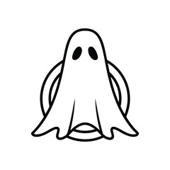 Haunted Spirit Silhouette. Timeless apparition symbol for celebrations and creative projects. It conveys a mysterious yet friendly otherworldly being, perfect for playful themes.