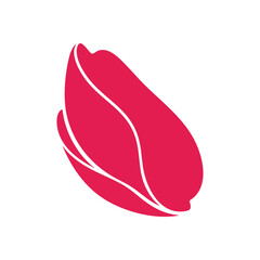 Pink Tulip Bud Vector Icon. A vibrant, minimalist floral illustration of a delicate fuchsia bloom, symbolizing growth, fresh starts, and natural beauty. Perfect for spring designs.